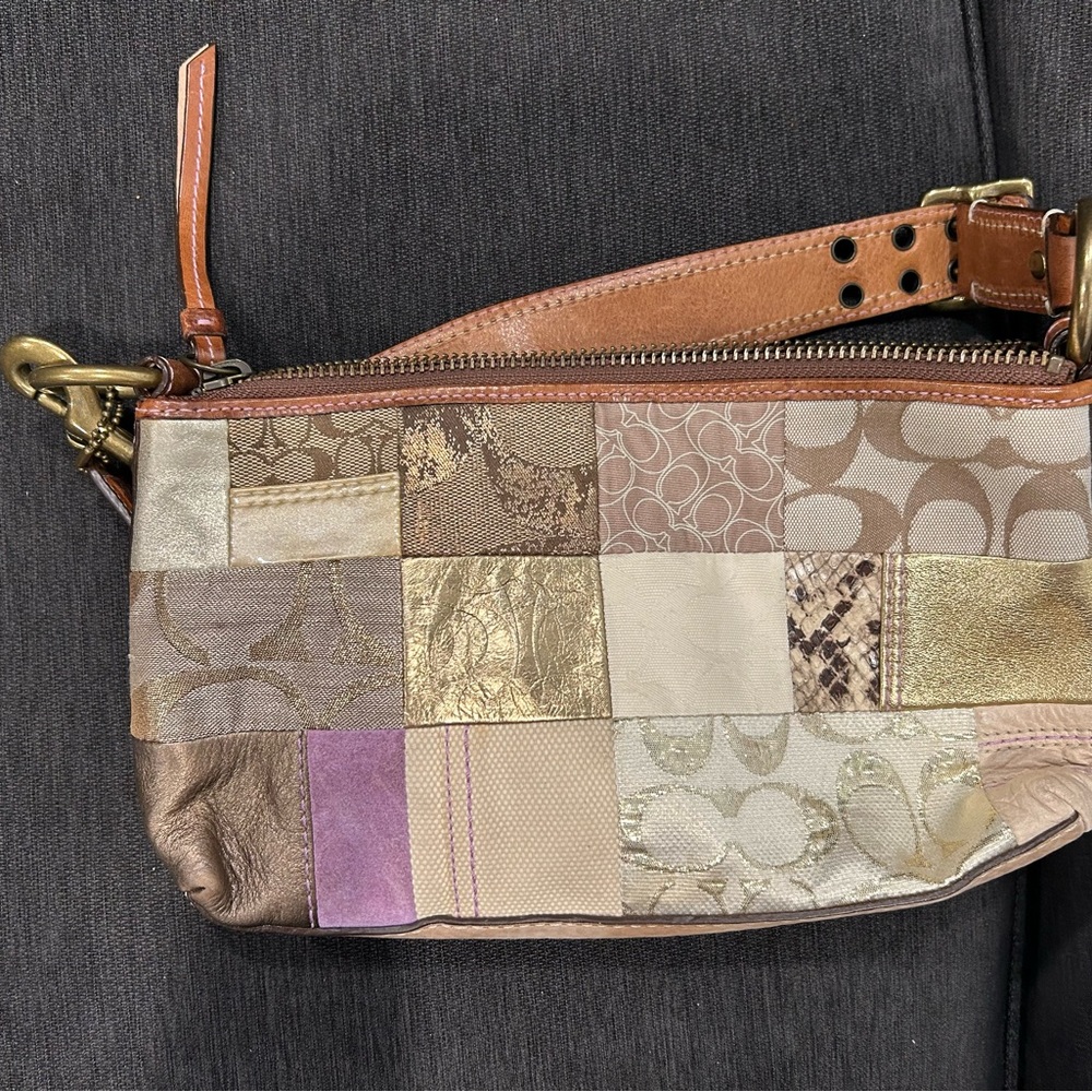 Patchwork Leather Shoulder Bag - image 1